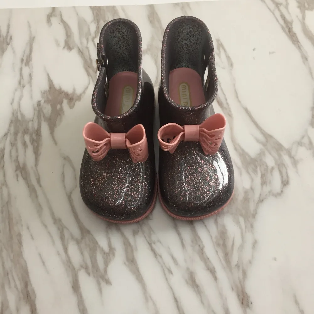 Melissa ForChildren желе мини милый бант резиновые сапоги Нескользящие непромокаемые резиновые сапоги для девочек желе обувь сапоги "принцесса"