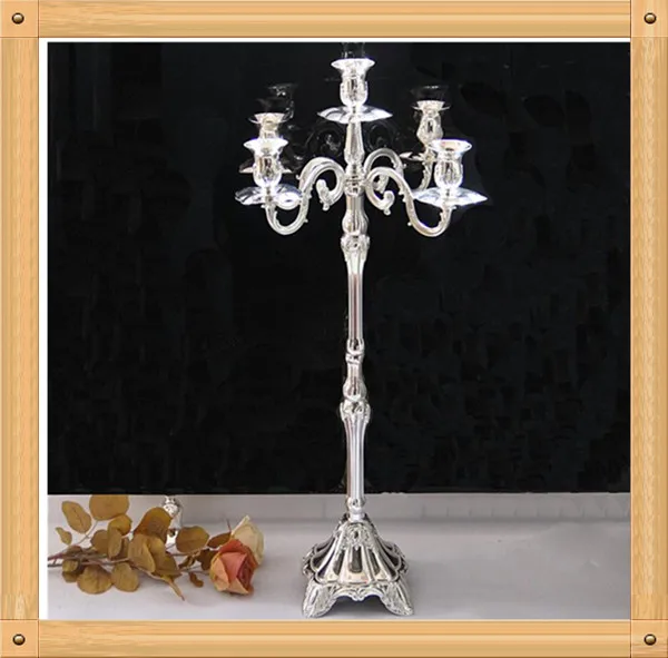 European 5 Arms Candlestick 65cm High Silver Wedding Candelabrawedding