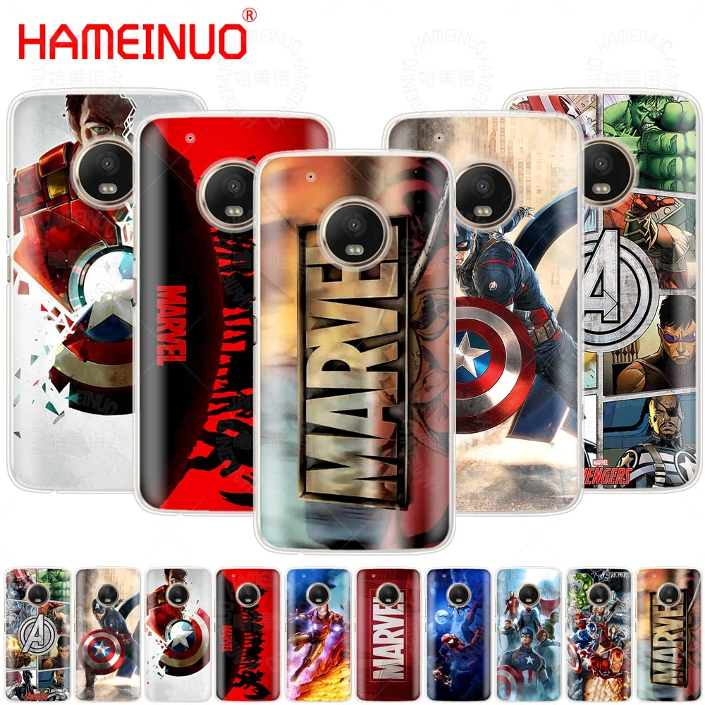 

HAMEINUO Marvel Superheroes case phone cover For Motorola Moto X4 E4 C G6 G5 G5S G4 Z2 Z3 PLAY PLUS