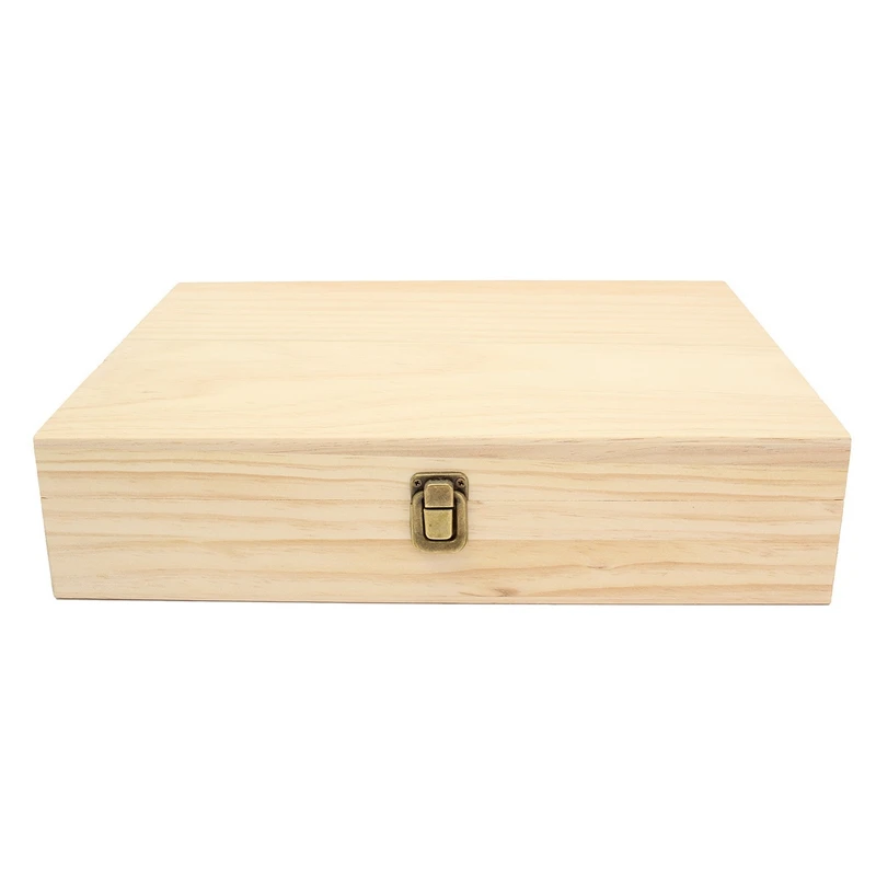 

Simple 72 Holes Large Pine Wooden Essential Oils Box Jewelry Storag Case Handmade Decorative Boxes For Home Decor Crafts