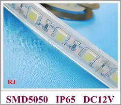 Водонепроницаемый IP65 SMD 5050 светодио дный полосы света светодио дный мягкая прокладка DC12V SMD5050 60 светодио дный/M IP65 силиконовая трубка