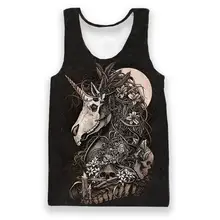 ALMOSUN череп лошадь 3D принт майка хипстер пляжная без рукавов модная летняя уличная одежда футболка для мужчин и женщин Прямая поставка