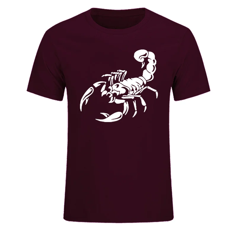 Новая летняя футболка из хлопка в уличном стиле с принтом скорпиона, Повседневная футболка с коротким рукавом для мужчин - Цвет: 4