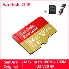 SanDisk Экстремальный Micro SD 128 ГБ 32 ГБ 64 Гб 256 Гб 400 Гб U3 V30 карта памяти 32 64 128 Гб Micro SD карта SD/TF флэш-карта MicroSD для телефона