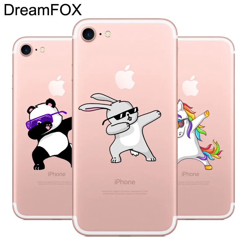 Goede DREAMFOX L464 Deppen Eenhoorn Zachte TPU Silicone Case Cover Voor Apple iPhone XR XS Max 8X7 6 6 s Plus 5 5 s SE 5C 4 4 s