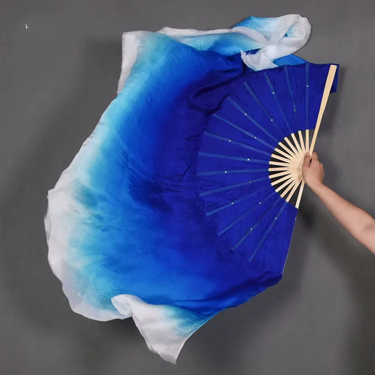 blue folding fan
