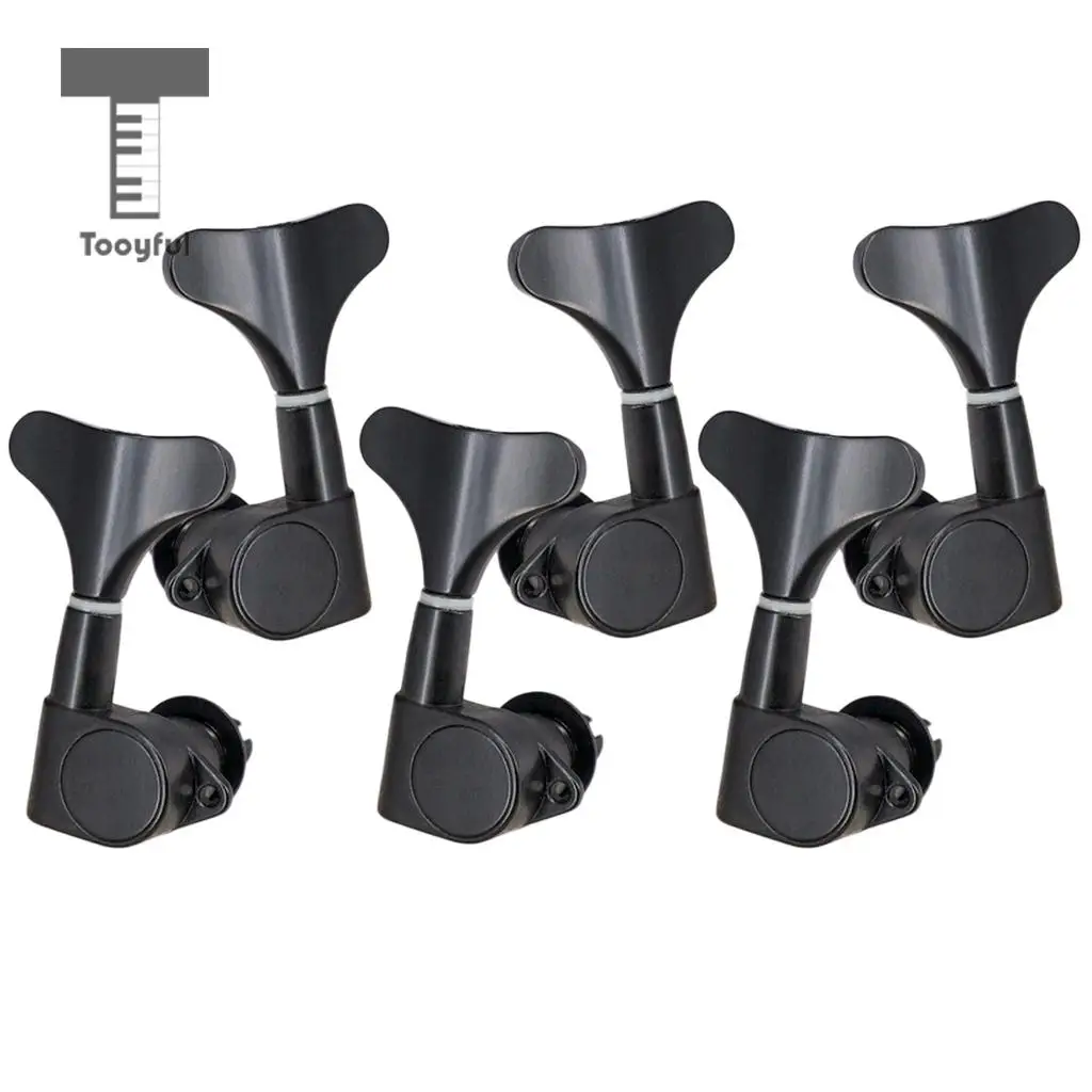 Tooyful Electric Bass String Tuning Peg Tuner Sealed Fish Tail Button for 4/5/6 String Bass