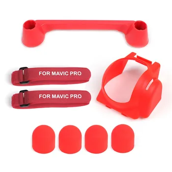 

Silicone Protective Motor Cap, Lens Hood, Transmitter Protector Stick Thumb, Propeller Stabilizer Fixing Strap for DJI Mavic Pro