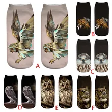 Для женщин Носки короткие сова милый Повседневное работы Бизнес хлопковые носки Для женщин 3D одежды в стиле "унисекс" с рисунком средней спортивные Носки calcetines mujer A75