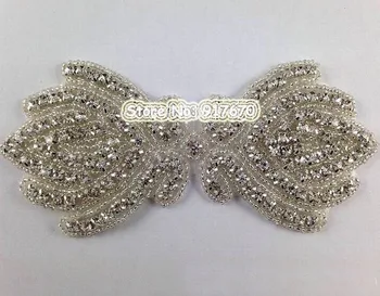 

New beaded appliques motif rhinestone patch, DIY bridal Hair Wedding Accessories Headband Jewellery Trim