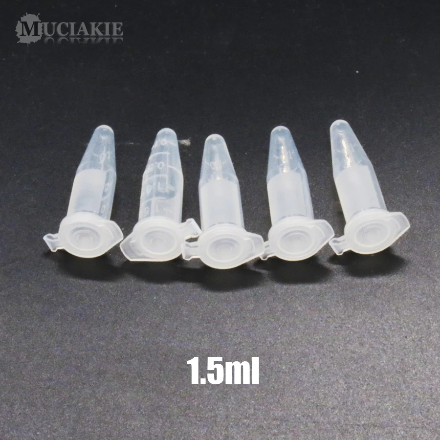 MUCIAKIE 0.2ml 0.5ml 1.5ml 2ml 5ml 10ml Nursery Trays PP Centrifuge Tube with Cover Bottle for Saving Goods 4