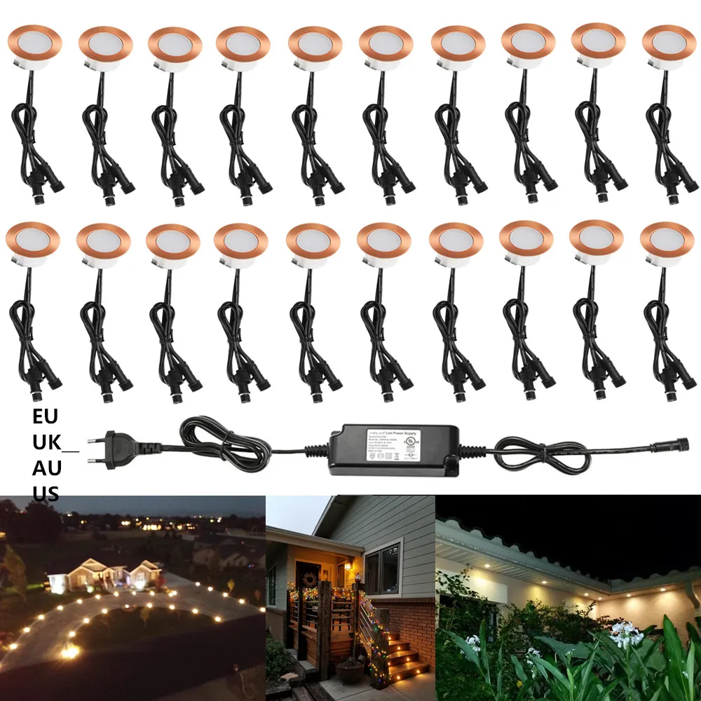 

20pcs/lot 47mm Coppering Warm White Waterproof Garden Terrace Kickboard Recessed Kitchen LED Deck Rail Step Stair Soffit Lights