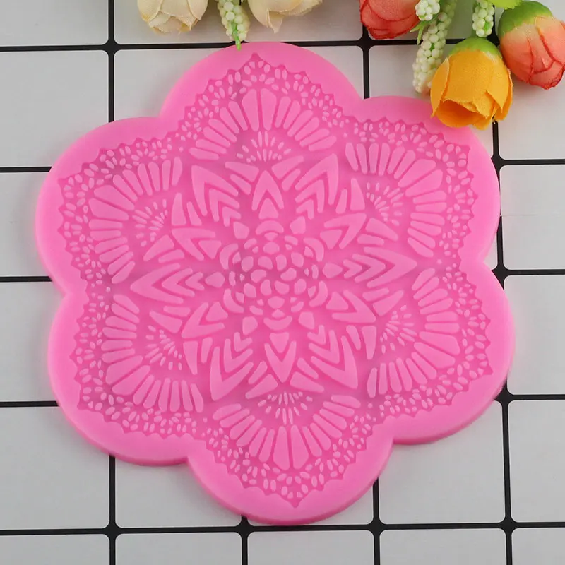 

Mujiang Cake Border Decoration Silicone Mat Flower Pattern Sugar Craft Fondant Cake Decorating Tools Silicone Lace Molds