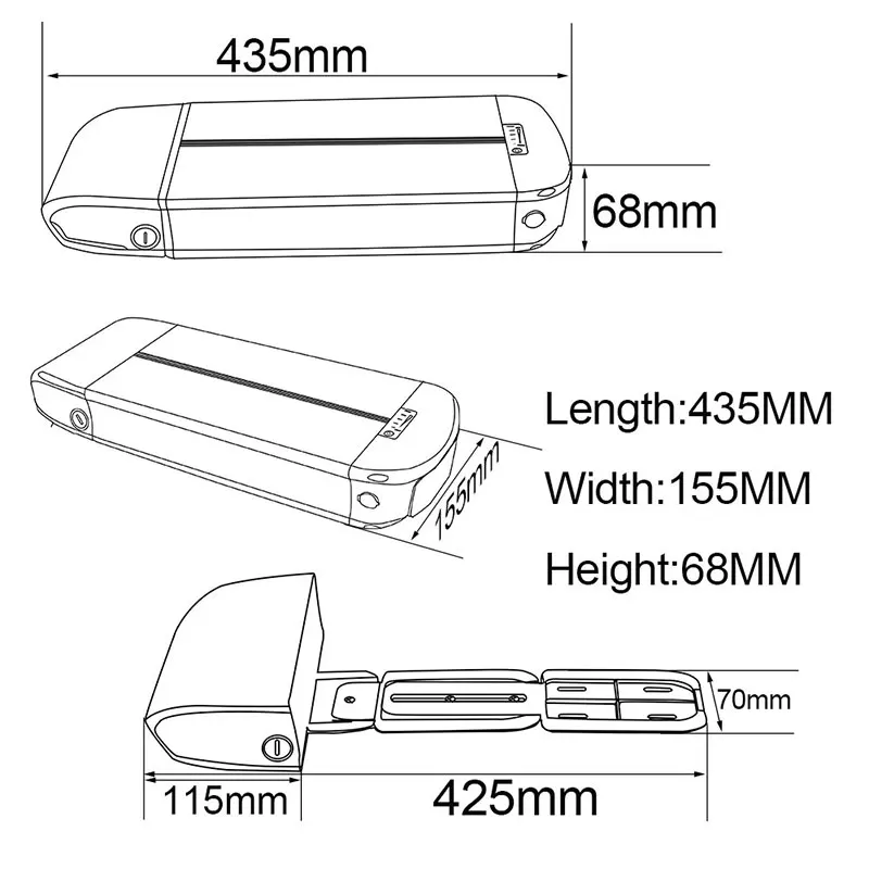 Clearance E-Bike Rear Rack Battery 48V 17Ah Samsung Cell 17.4Ah Lithium ion Batteries For 1000W Bafang BBSHD 750W BBS03 Electric Bicycle 3