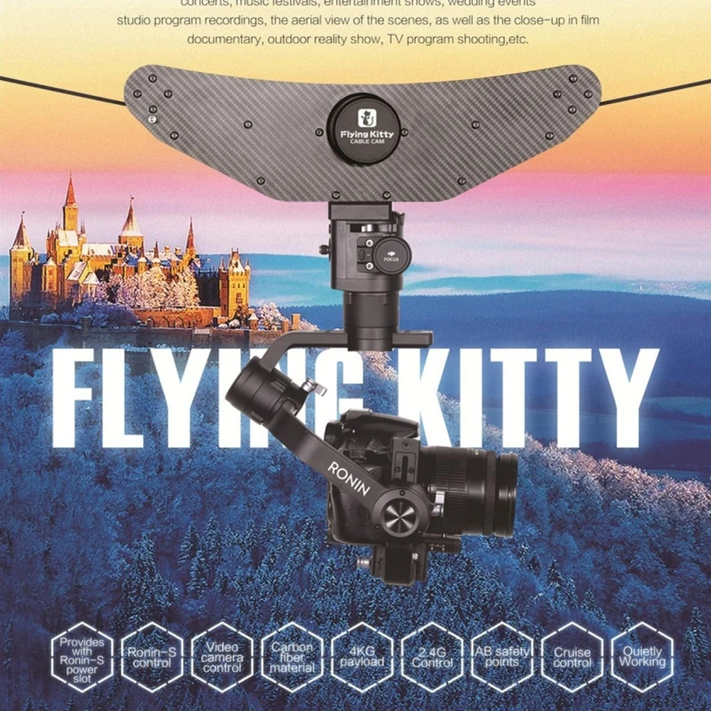 Greenbull C1 S Flying Kitty Cablecam система нагрузки 4кг Gimbal слайдер DJI ROIN управление для DSLR видео