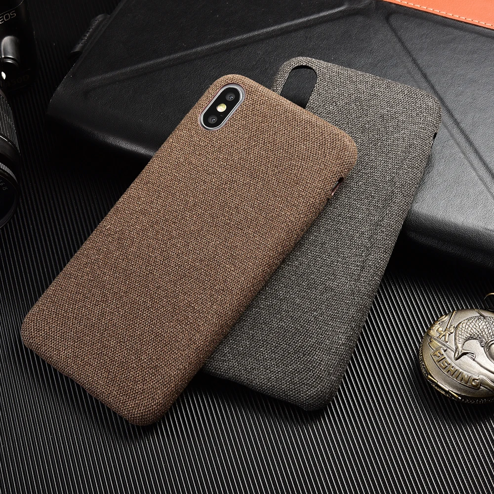 

Phone Case For iPhone 7 Cloth Texture Soft Simple Solid Ultrathin Back Cover for iPhone 6 6S SE 8 Plus XR XS Max Phone Case Capa