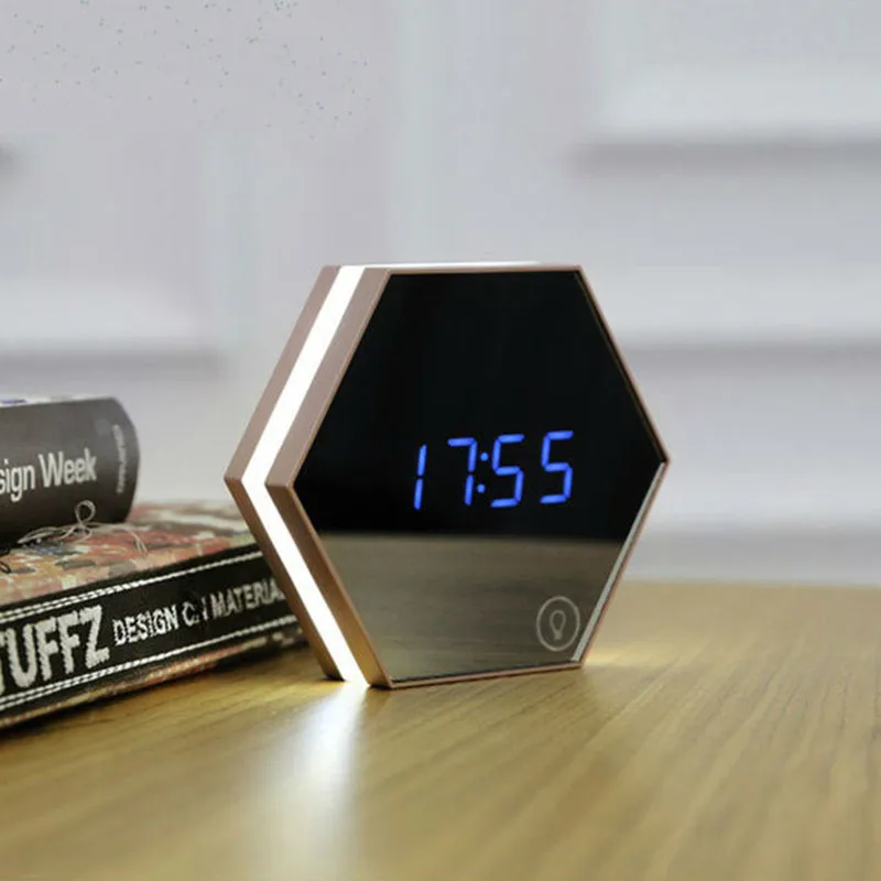  Durable Digital Multifunctional LED Table Clocks Mirror Digital Display Electric Alarm Clocks Light - 32890573518