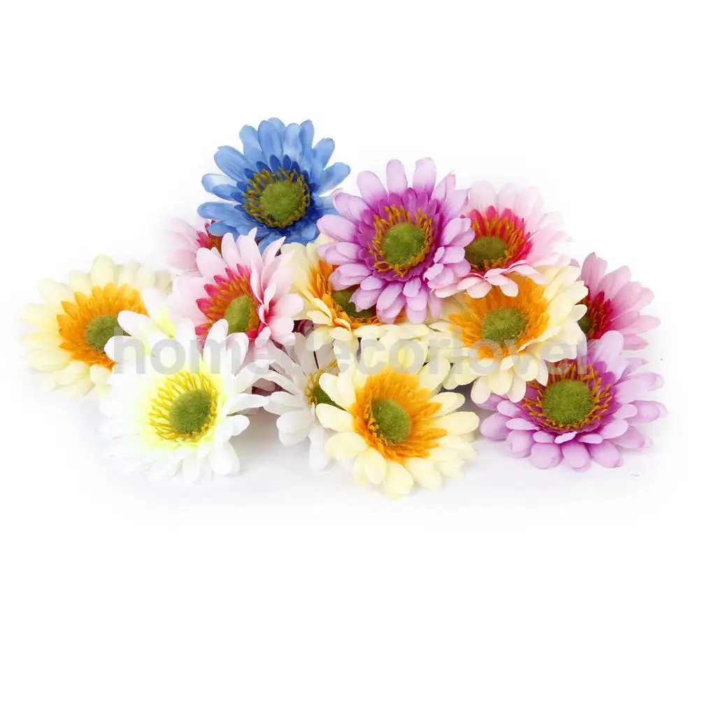 10x Artificial Gerbera Daisy Silk Flower Heads DIY Wedding Party Light