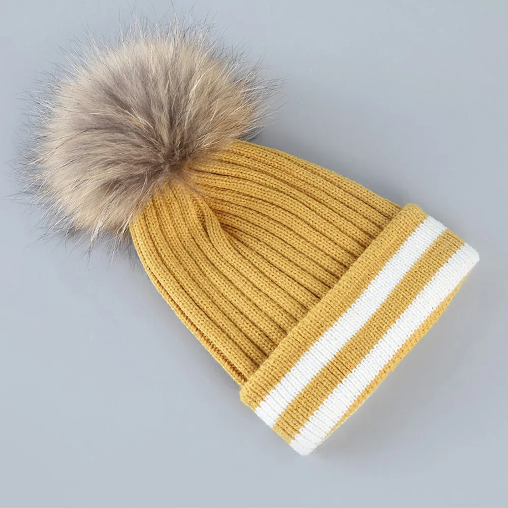 ChamsGend горячая Распродажа модная уличная зимняя шапка, вязаная шапка в полоску, женская шапка бини, шапка A2