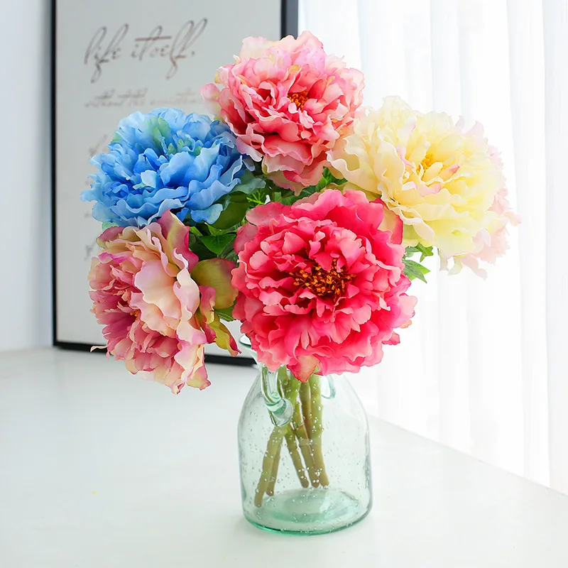 silk rose artificial Flower Peony  (4)