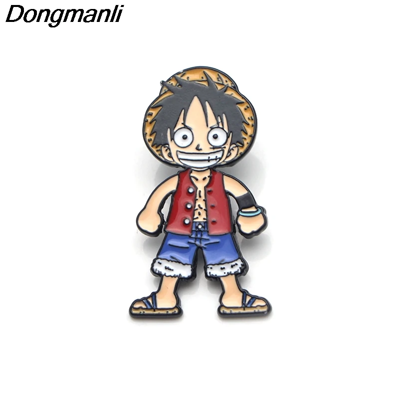 

P3644 Dongmanli Anime One Piece Luffy Art Metal Enamel Pins and Brooches for Women Men T-shirt Jewelry Lapel Pin Badge Gifts
