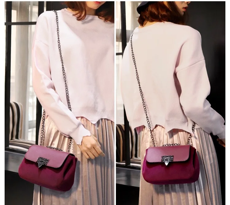 NIGEDU Women Crossbody Bags small Soft velvet flap messenger bags Mini little Shoulder bag female Chain Handbags bolsas feminina (6)