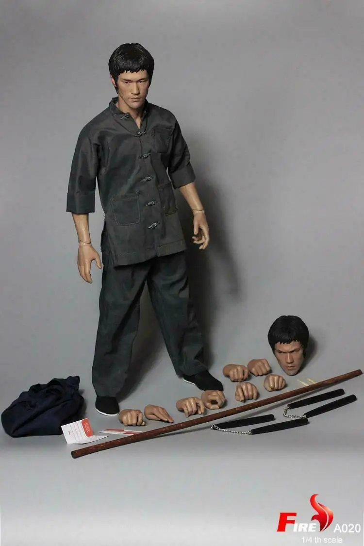 

FIRE A020 1:4 Way of The Dragon Bruce Lee with Double Head Carvings Collectible Action Figure Gift Collection Figure