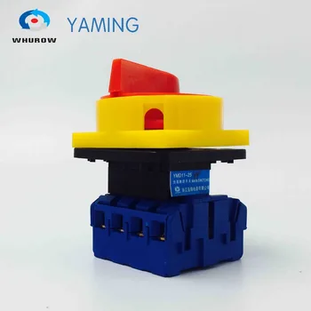 

Isolator switch 4p 25A yellow and red padlock disconnect switch high voltage on-off 2 position changeover rotary switch