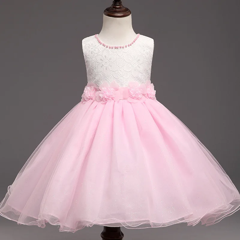 

Girls Prom Lace Dress for Kids Pink Clothes Girl Sleeveless Wedding Dress Flower Girls Dress Monsoon Girls Children Clothing