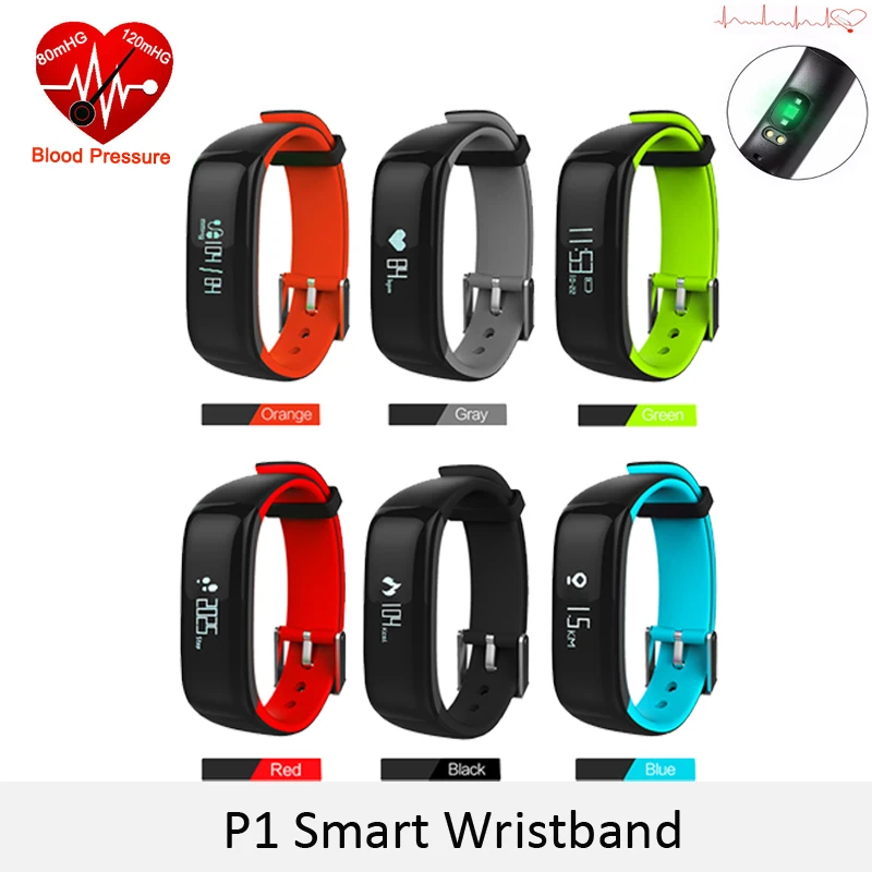 P1 Smartband Watches Blood Pressure Bluetooth Smart Bracelet Heart Rate Monitor Wristband Fitness for Android IOS Phone | Электроника