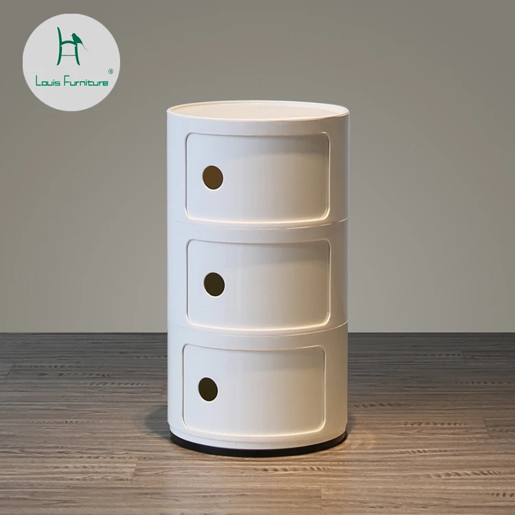 

Louis Fashion Coffee Tables Multifunctional Plastic White Simple Creative Bedroom Storage Bedside Cabinet Corner