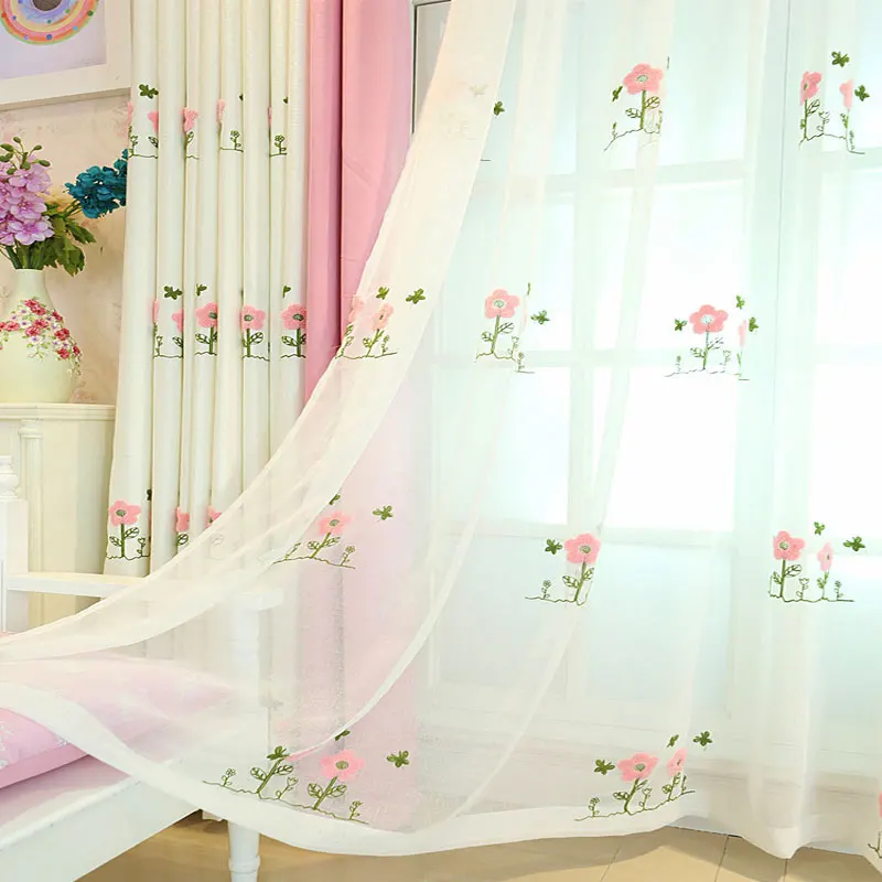 Европейский и американский стиль цветочный дизайн вышивка занавески для гостиной спальни детская комната