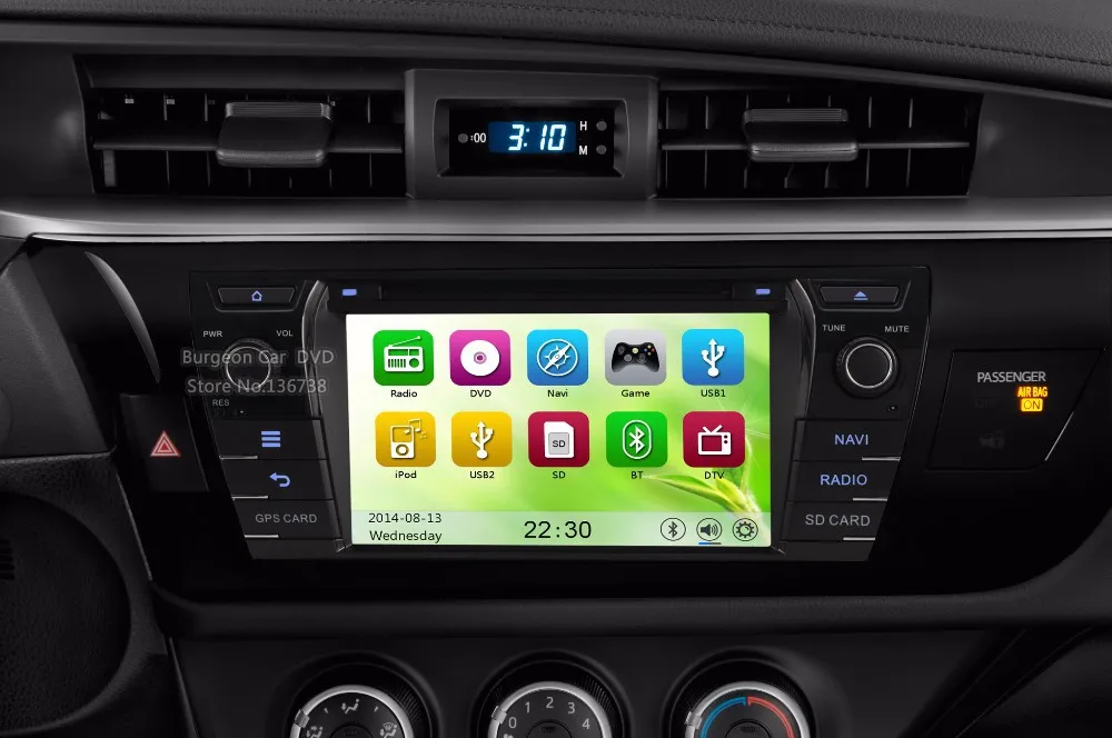 Best HD Touch Screen Car DVD Player for Toyota Corolla 2013 2014 2015  Bluetooth iPhone5 1080P USB Radio Stereo GPS Navigation System 3