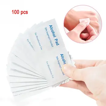 

100pcs Disposable Alcohol Pads Alcohol Wipes Nail Cleaning First Aid For Skin Preparation Prior To Injection And High Quality