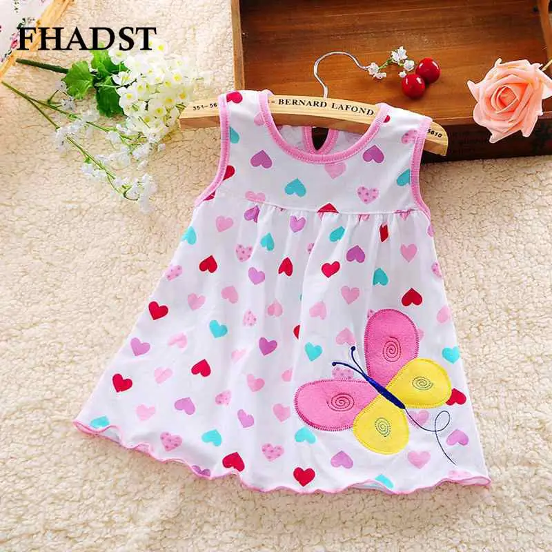 

FHADST 2019 Cute Vestido infantil Baby Girl Dress Cotton Regular Sleeveless Dresses Casual Clothing Minin Princess 3-12 Months