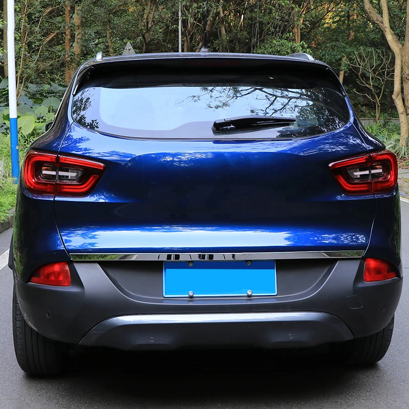 For Renault Kadjar 19 Rear Trunk Tailgate Cover Trim Chrome Door Cover Tail Gate Bumper Molding Garnish Styling car door moulding trim window door cover trim car bumper accessories car trunk trim