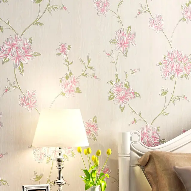 Romantico stile Coreano Fiore Rosa 3d Carta Da Parati Per camera da