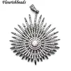 Gun Metal Color Spike Pin Round Star Shape Pendant CZ Beads Setting Jewelry Accessories ► Photo 1/2