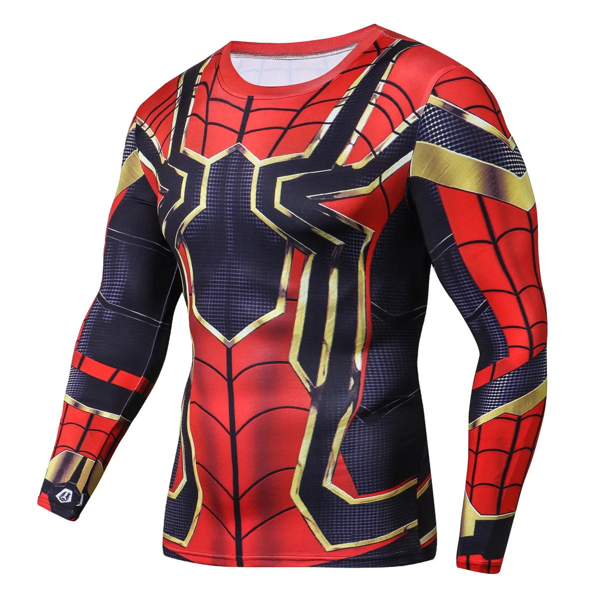 

Avenger 3 T-shirt Iron Man Spiderman 3D Printing Long Sleeve Printing Bodybuilding Tights Fitness Tights Running Sport T-Shirt
