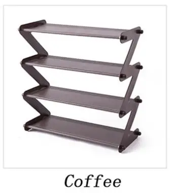 A Coffee Стальная стойка, простая полка для обуви из нержавеющей стали, экономят место, тапочки на высоком каблуке, для дома, общежития, складная, многослойная, для хранения - Цвет: A Coffee