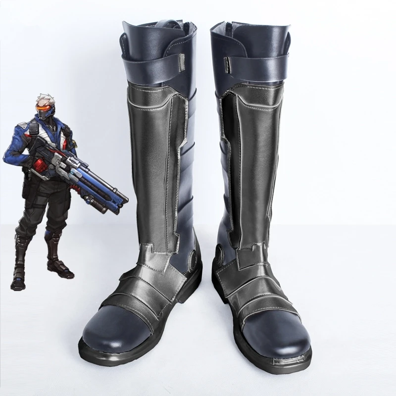 

New Game Soldier 76 Cosplay Boots Halloween/Carnival Cosplay Shoes for Men/Women Size 35-42