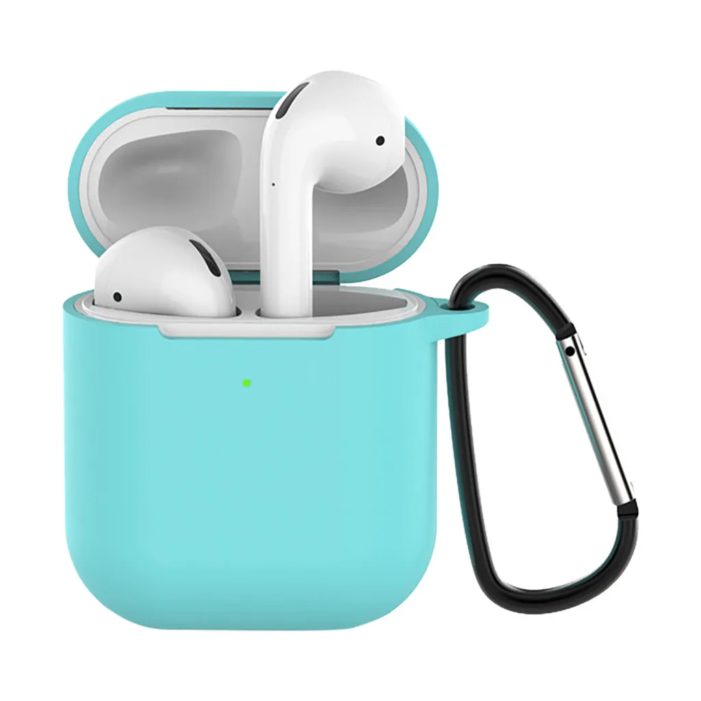 For AirPods Silicone Cover Case Anti-lost Protective Cover Skin Case for Apple AirPods 2 with Ear Hook And No Ear Hook