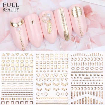 

1pcs Gold Nail Stickers 3D Nail Art Decals Adhesive Glitter Star Jewelry Geometry Manicure Slider Decor Foil Tip CHDP2001-2012