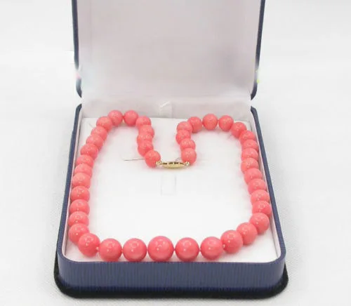 

GRADUATED 19" 100% NATURAL 14MM PINK CORAL NECKLACE