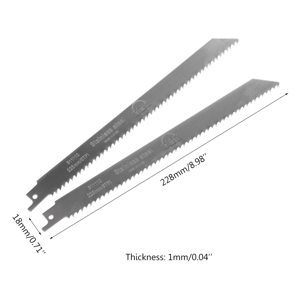 2шт Нержавеющая сталь S1111D 228 мм лезвие для сабельной пилы для резки дерева