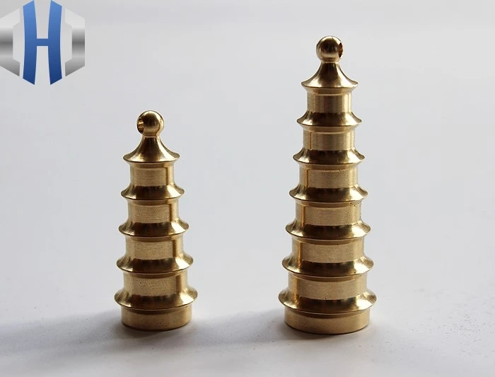 

Brass Handmade Lathe Leifeng Tower EDC Keychain Pendant Zipper Head