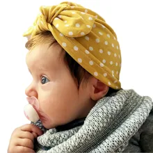 Новинка, 1 предмет, 7 цветов, Милая зимняя теплая шапка в горошек с бантом для маленьких мальчиков и девочек, de40de11