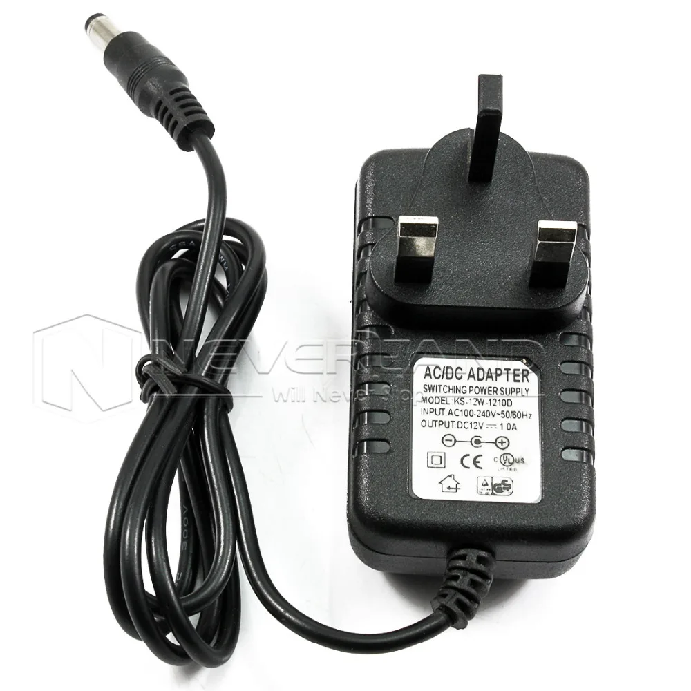 Великобритания Plug 12 В 1A зарядное устройство питания для Светодиодные полосы