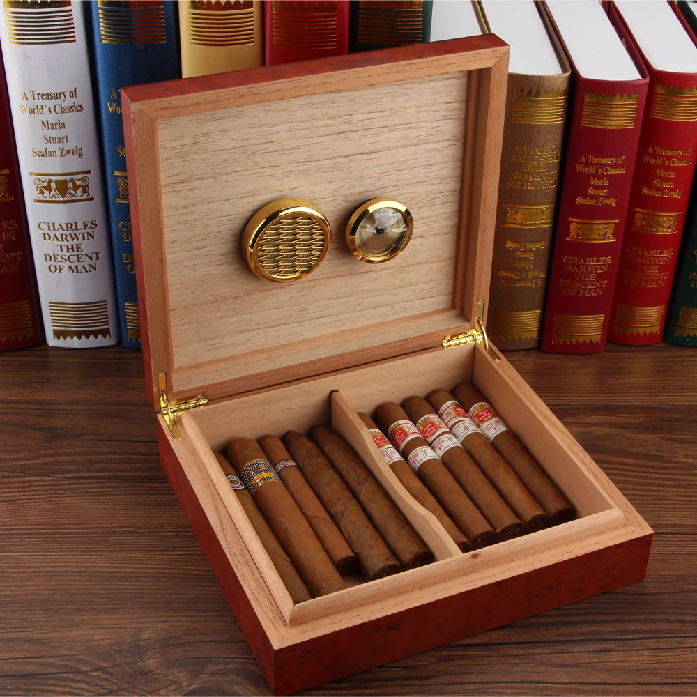  Cedar Wood Travel Humidor Cigar Box Portable Cigar Case W/ Hygrometer Humidifier Cigar Humidor Box 