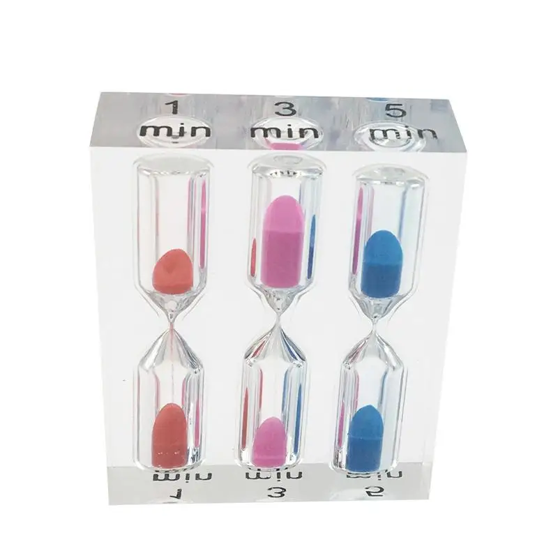 

3Pcs 1min/3min/5min Acrylic Sand Timer Colorful Sandglass Hourglass Sand Clock Timer Set